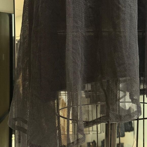 Black Mesh Asymmetrical Dress - Picture 5 of 5